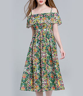 Clothing - Floral printed silk linen dress