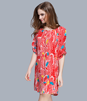Dress - printed silk crepe de chine dress