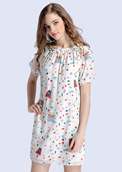 Dress - Printed silk crepe de chine dress