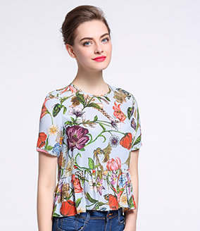 Tops - Printed silk  crepe de chine top