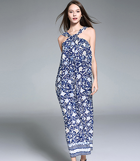 Jumpsuits - Printed Silk Dress