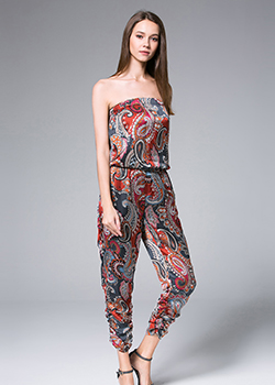 Jumpsuits - Off-the-shoulder Printed Jumpsuit