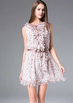 Dress - Printed Silk Chiffon Dress