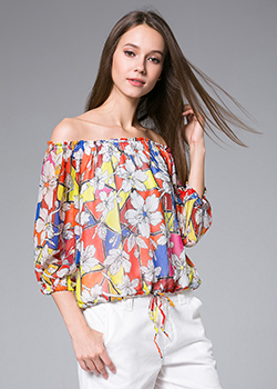 Tops - Flowers Printed silk georgette top