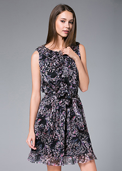 Dress - Printed Silk Chiffon Dress