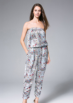 Jumpsuits - Pastel Blue Printed Jumpsuit