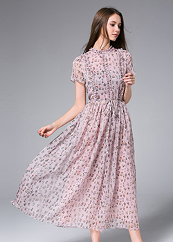 Dress - Little flowers Printed Chiffon Maxi Dress