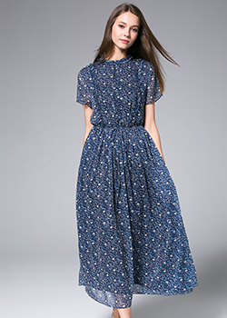 Dress -  Printed Chiffon Maxi Dress