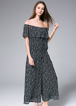 Jumpsuits - Off-the-shoulder Chiffon Jumpsuit