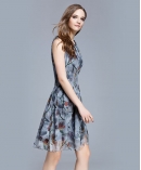 Crepe silk crinkle Floral printed dress