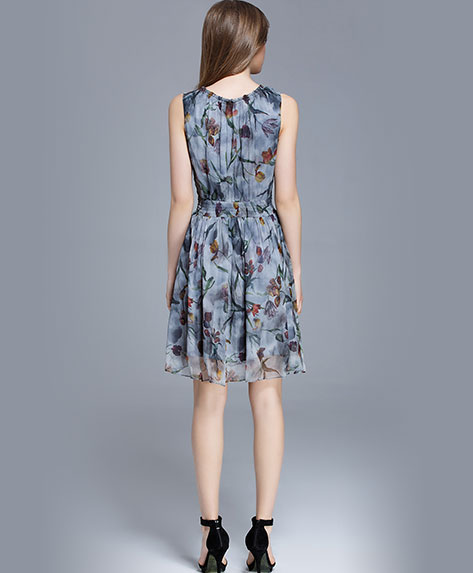 Clothing - Crepe silk crinkle Floral printed dress