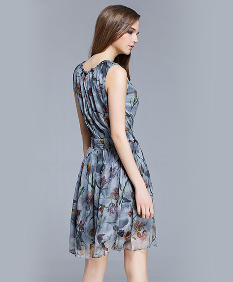 Clothing - Crepe silk crinkle Floral printed dress