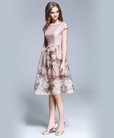 Clothing - Floral placement print silk organza midi dress