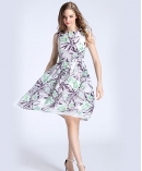 Floral printed organza dress