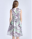 Floral printed organza dress