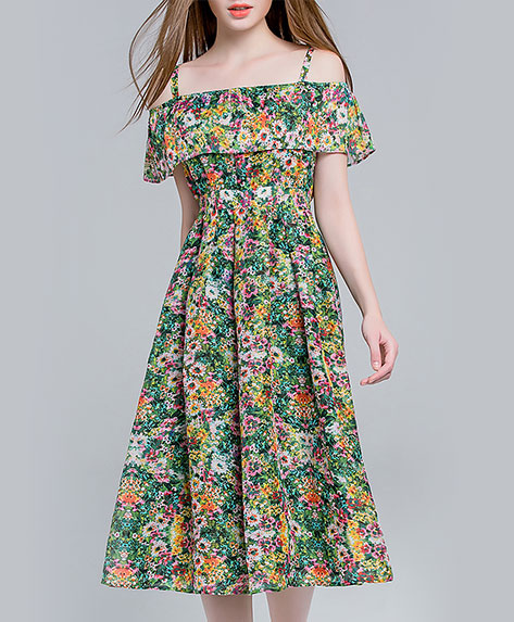 Clothing - Floral printed silk linen dress