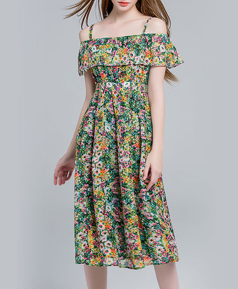 Clothing - Floral printed silk linen dress