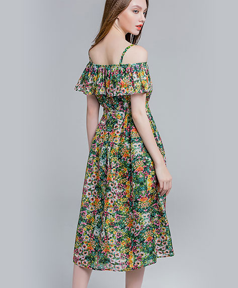 Clothing - Floral printed silk linen dress