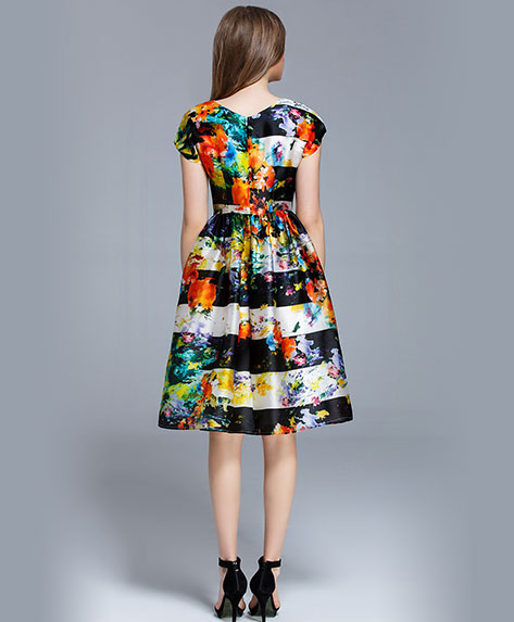 Clothing - Floral printed silk organza midi dress