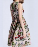Rose printed organza dress