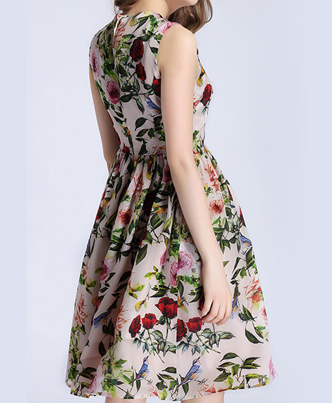 Clothing - Rose printed organza dress