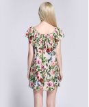 Silk crepe de chine roses printed dress