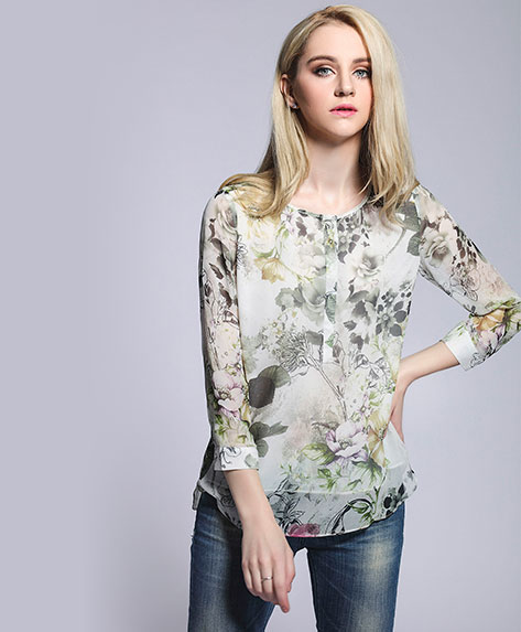 Clothing - Silk printed top