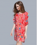 printed silk crepe de chine dress