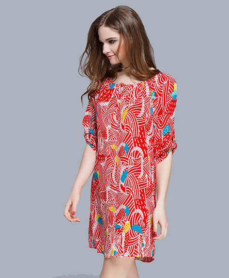 Dress - printed silk crepe de chine dress