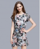 Floral printed organza dress