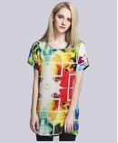 silk crepe de chine  printed t shirt