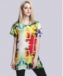 silk crepe de chine  printed t shirt