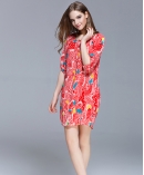 printed silk crepe de chine dress