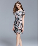 Floral printed organza dress