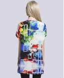 silk crepe de chine  printed t shirt