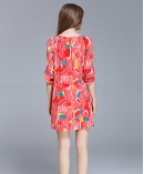 printed silk crepe de chine dress