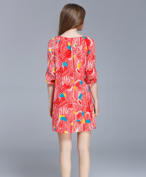 Dress - printed silk crepe de chine dress