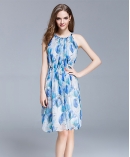 Crepe silk crinkle Floral printed  dress