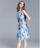 Crepe silk crinkle Floral printed  dress