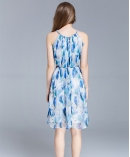 Crepe silk crinkle Floral printed  dress