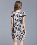 Floral printed organza dress