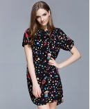 Printed silk crepe de chine dress