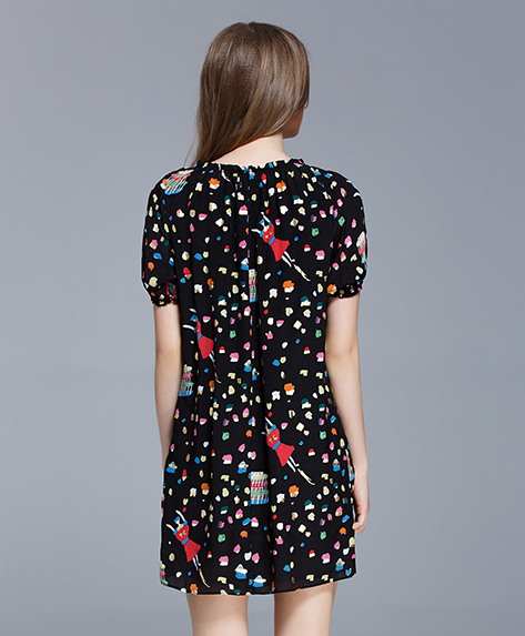 Dress - Printed silk crepe de chine dress