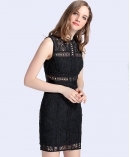 Black guipure lace dress