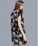 Printed silk crepe de chine dress