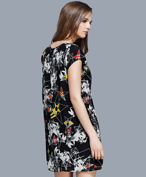 Dress - Printed silk crepe de chine dress