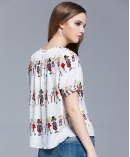 Silk crepe de chine printed top