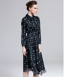 Printed silk chiffon long dress