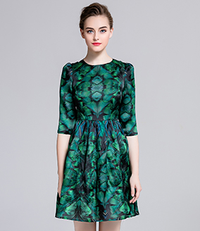 Dress - Printed silk organza midi dress