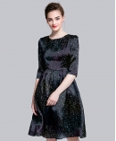 Dot printed silk organza midi dress